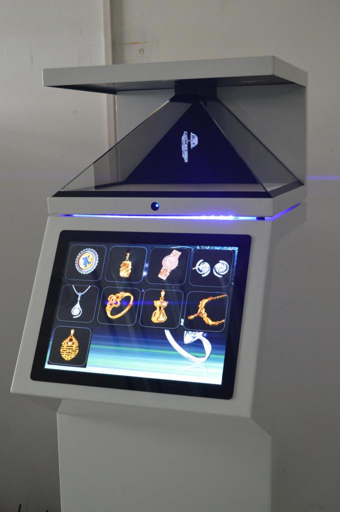 Close-up view of holographic projection with 270° viewing angle
